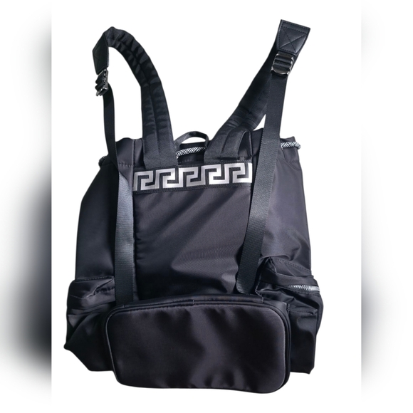 New Versace Black Nylon Backpack - Picture 2 of 5